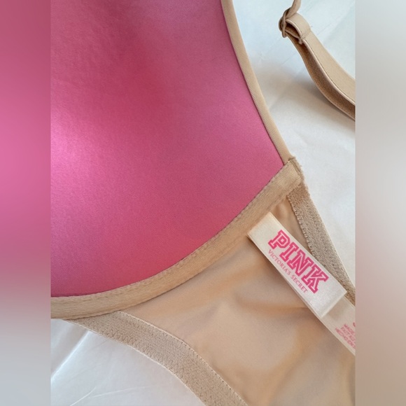 Victoria’s Secret Racerback Bra EUC Wear Everywhere Push-Up Bra Nude 32D… - Picture 7 of 9